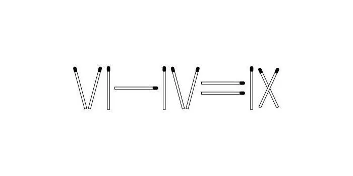 Переложить спичку в равенстве VI-IV=IX из римских цифр