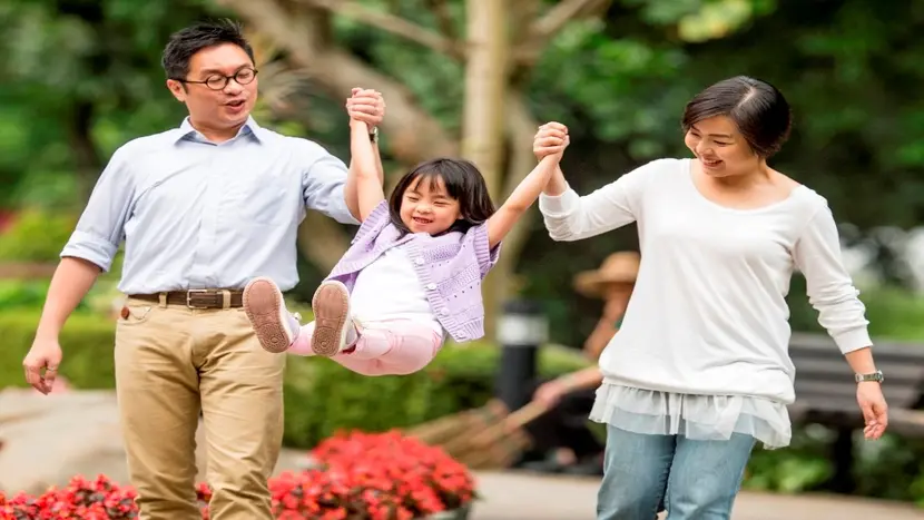 Счастливая Китайская семья